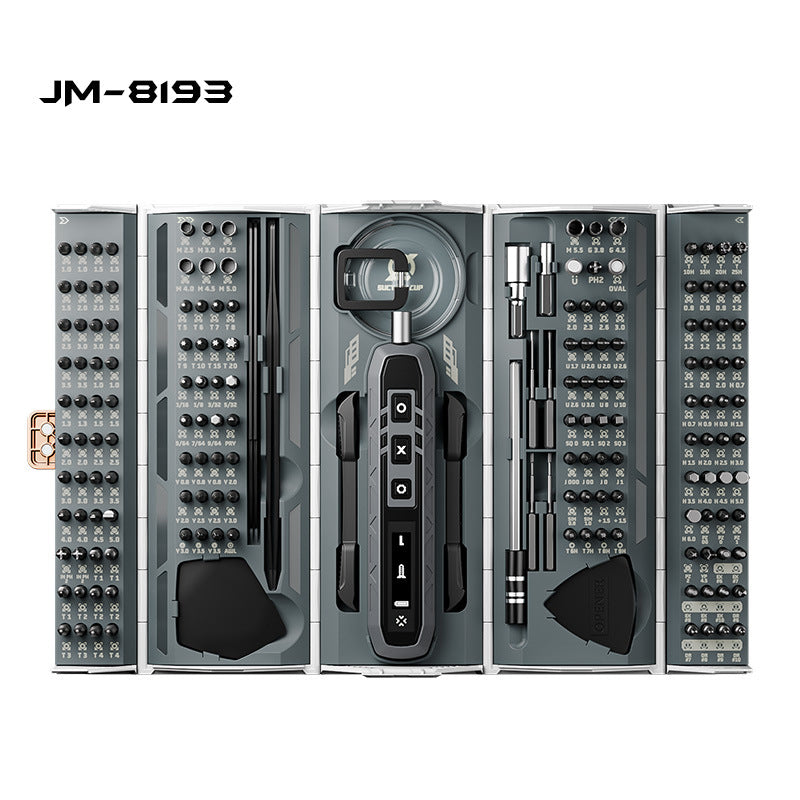 Cargue la imagen en el visor de la galería, [JM-8193] JAKEMY 180-in-1 Electric Mini Container Smart LED Rectangular Electric Screwdriver Set with 3-Speed Torque
