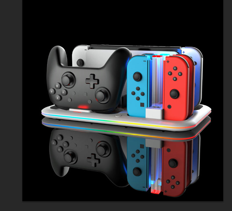 Cargue la imagen en el visor de la galería, Nintendo Switch All-in-one Multifunction Charging Stand with Cooling Fan &amp; RBG Light Effect &amp; Disc Storage - Polar Tech Australia
