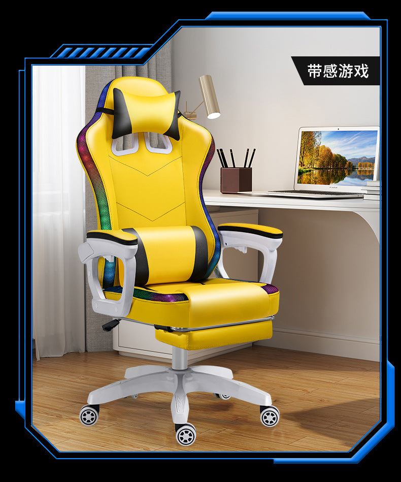 Load image into Gallery viewer, [Built-in RGB Light &amp; Bluetooth Speaker] American Style PU Leather Gaming Racing Chair OFFICE Computer Chair
