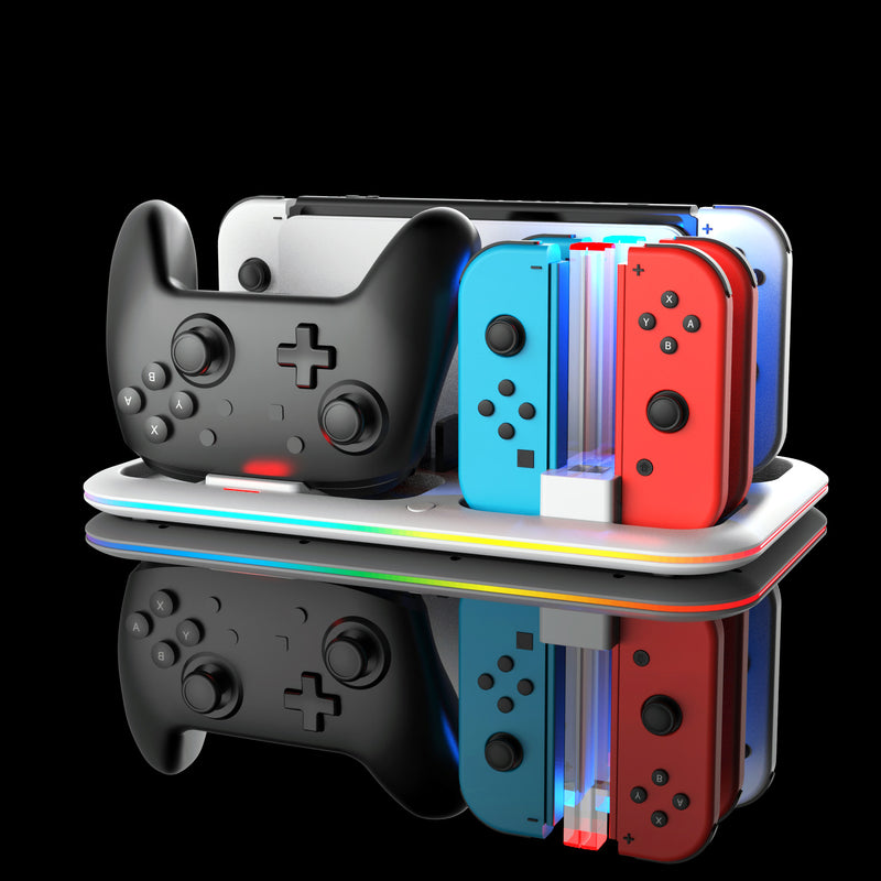 Cargue la imagen en el visor de la galería, Nintendo Switch All-in-one Multifunction Charging Stand with Cooling Fan &amp; RBG Light Effect &amp; Disc Storage - Polar Tech Australia
