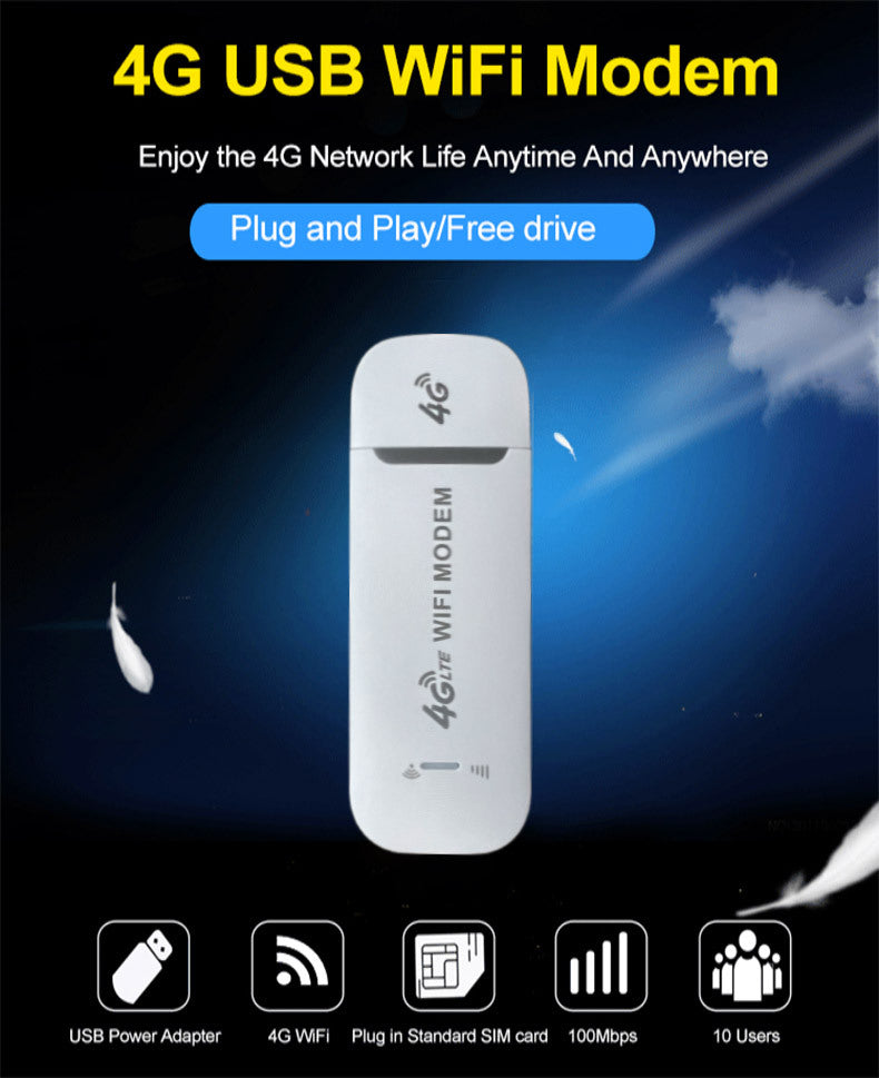 Chargez l&#39;image dans la visionneuse de la galerie, [U96-3] 4G Wireless Internet Dongle LTE SIM Card Mini Portable 4G Modem 150Mbps with WiFi USB Dongle
