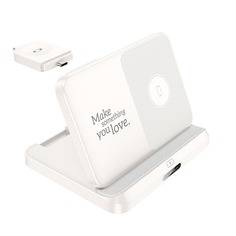 Cargue la imagen en el visor de la galería, [CQ7] HOCO 3 in 1 15W Foldable Dekstop Stand QI Wireless Charging Station Dock For Apple Watch/Mobile Phone/Airpod (CW24) - Polar Tech Australia
