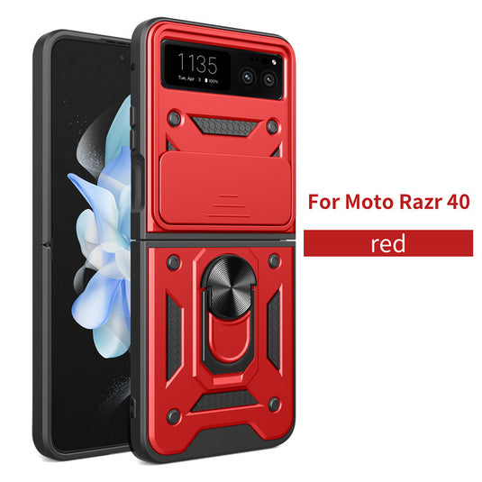 [Sliding Camera Cover][Built-in Stand] Motorola Moto Razr 40/Razr 2023 - Military Grade Hard PC Rugged Heavy Duty Case