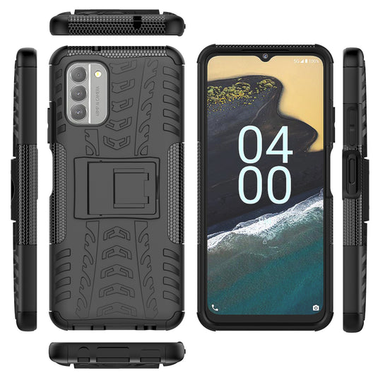 Nokia G300 - Shield With Kickstand Hard PC Back Cover Soft TPU Dual Layer Protection Case