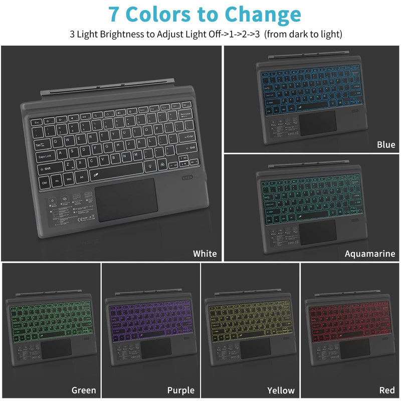 Chargez l&#39;image dans la visionneuse de la galerie, Microsoft Surface Pro 3/4/5/6/7/7 Plus Compatible Wireless Keyboard Cover With Back light - Polar Tech Australia
