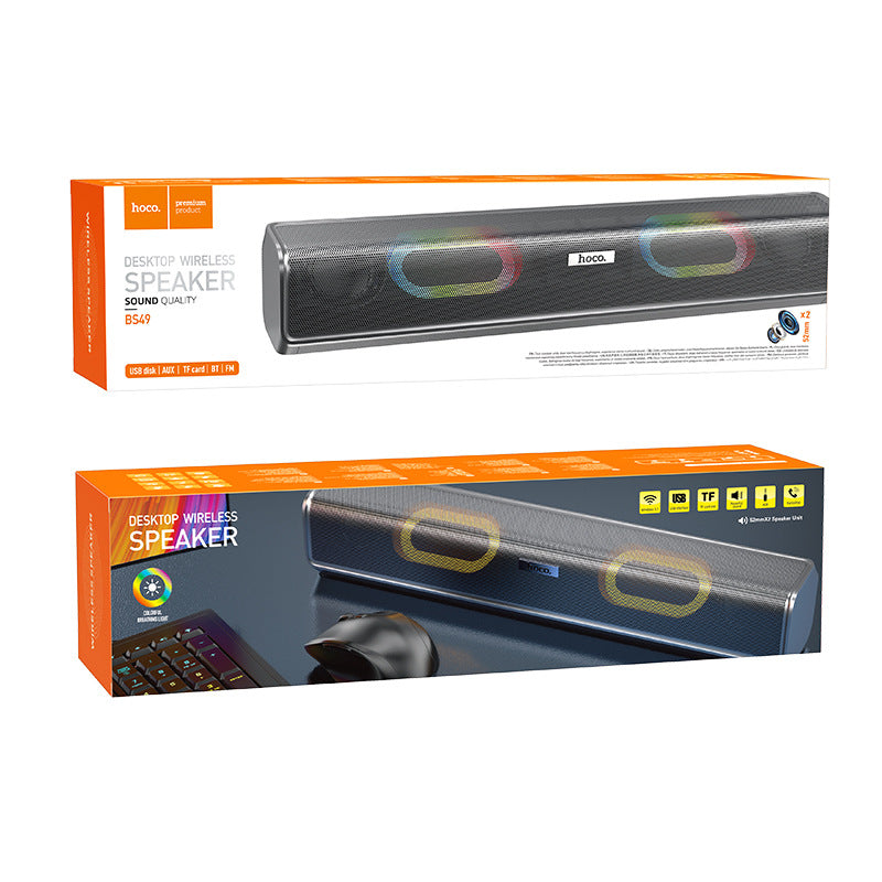 Chargez l&#39;image dans la visionneuse de la galerie, [BS49] HOCO Wireless RGB Light Bluetooth Desktop Office Gaming Speakers With Colorful Light Effect Sound Bar - Polar Tech Australia
