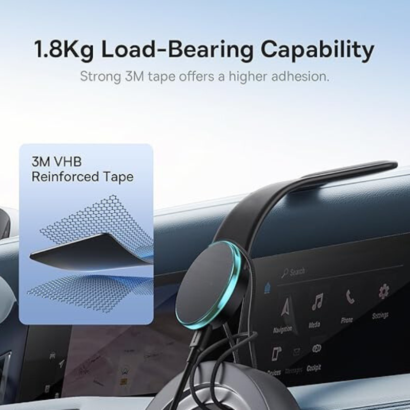 Load image into Gallery viewer, [L15B] Magsafe Compatible QI 15W Wireless Charging Foldable Magnet Magnetic Dashboard Charger &amp; Mount Holder
