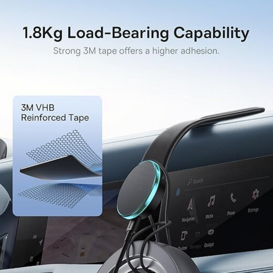 [L15B] Magsafe Compatible QI 15W Wireless Charging Foldable Magnet Magnetic Dashboard Charger & Mount Holder