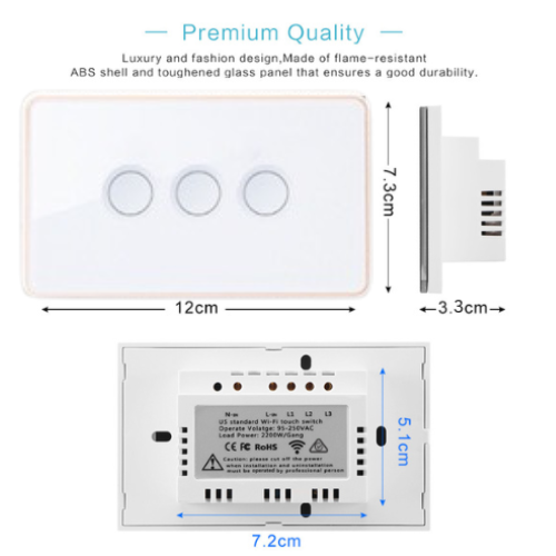 Load image into Gallery viewer, [TUYA Smart Home][SAA Approved] TUYA WiFi Smart Touch Switch Home Light  Remote AU Versione Control 1/2/3/4 Gang Wall Switch Metal Panel
