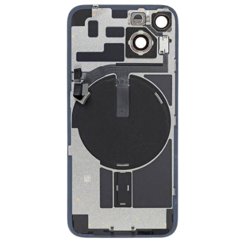 [Assembly With Flex] Apple iPhone 14 - Back Rear Glass With Camera Lens & Magsafe Wilress Charging Flex Metal Plate