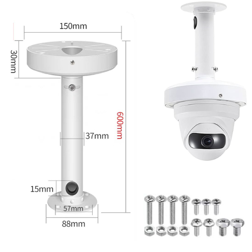 Chargez l&#39;image dans la visionneuse de la galerie, [Fixed Length] Universal Aluminium CCTV Dome Camera Ceiling Mount Extension Bracket Holder
