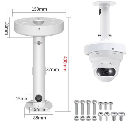 Chargez l&#39;image dans la visionneuse de la galerie, [Fixed Length] Universal Aluminium CCTV Dome Camera Ceiling Mount Extension Bracket Holder
