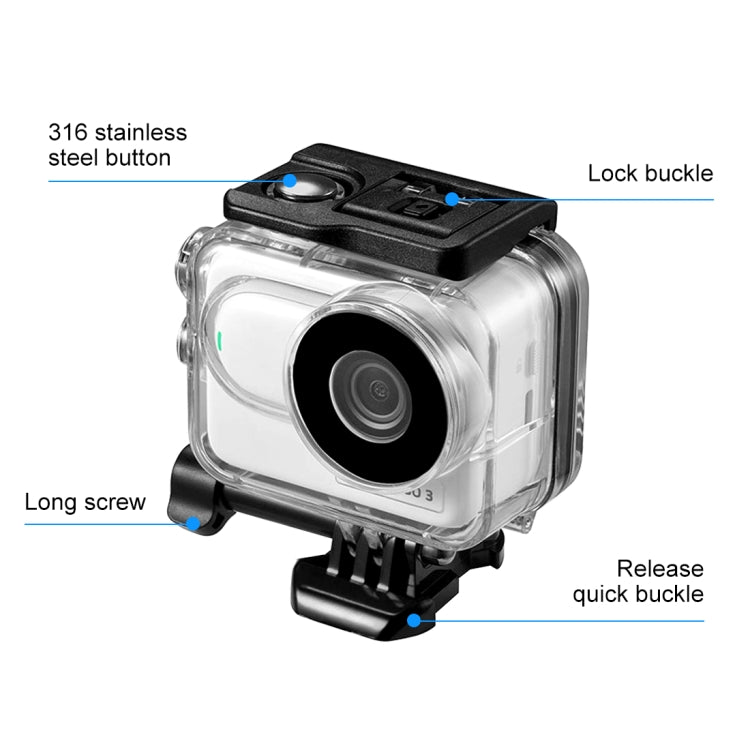 Cargue la imagen en el visor de la galería, Insta360 GO 3 / GO 3SPULUZ 60m Underwater Waterproof Housing Case with Base Adapter &amp; Screw (Transparent
