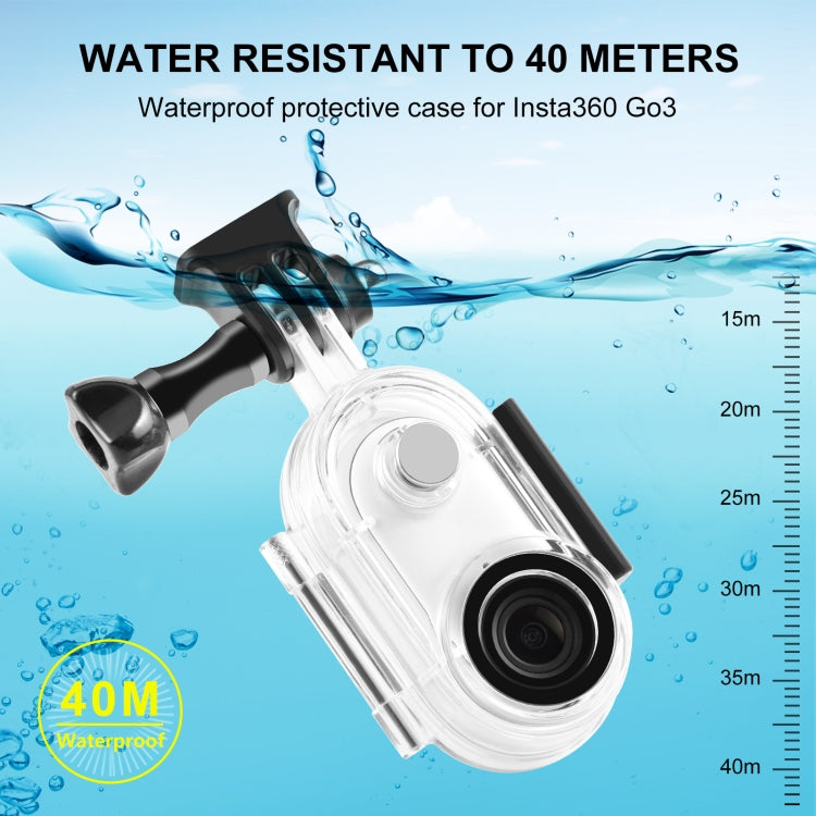 Chargez l&#39;image dans la visionneuse de la galerie, Insta360 GO 3 / GO 3S PULUZ 40m Underwater Waterproof Housing Case with Base Adapter &amp; Screw (Transparent)
