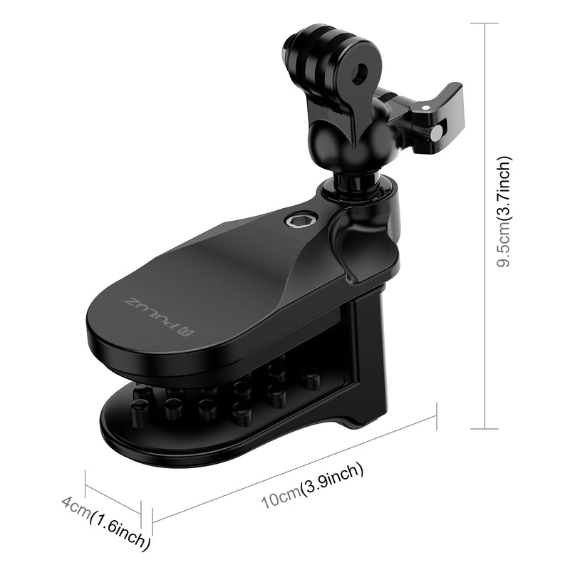 Chargez l&#39;image dans la visionneuse de la galerie, Motorcycle Helmet Chin Clamp Mount for GoPro and Other Action Cameras (Black)
