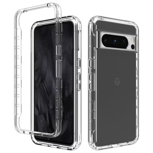 Google Pixel 9 Pro XL - 2 in 1 Full Covered Heavy Duty TPU Clear Transparent Protection Case - Polar Tech Australia