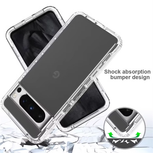 Google Pixel 8 & 8 Pro - TPU 2 in 1 Full Covered Protection Clear Transparent Heavy Duty Case - Polar Tech Australia