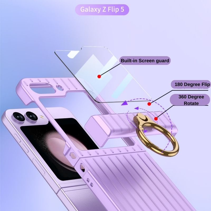 Chargez l&#39;image dans la visionneuse de la galerie, Samsung Galaxy Flip 5 (SM-F731) - Suitcase Style Ring Holder Case - Polar Tech Australia
