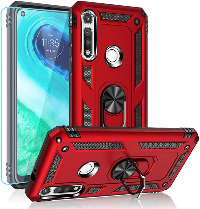 Chargez l&#39;image dans la visionneuse de la galerie, [Magnetic Ring Kickstand] Motorola Moto G Fast - Shield Shockproof Rugged Heavy Duty Case
