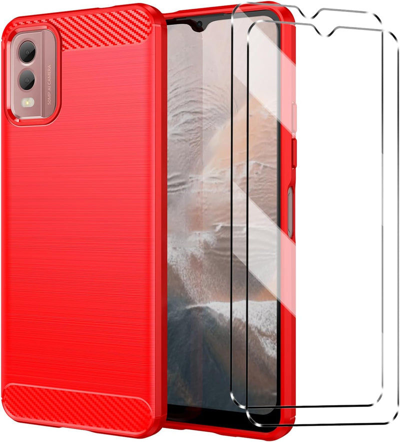 Load image into Gallery viewer, Nokia C32 - Shield Shockproof Rugged Heavy Duty Case With 2PC 9HD Tempered Glass Screen Protector
