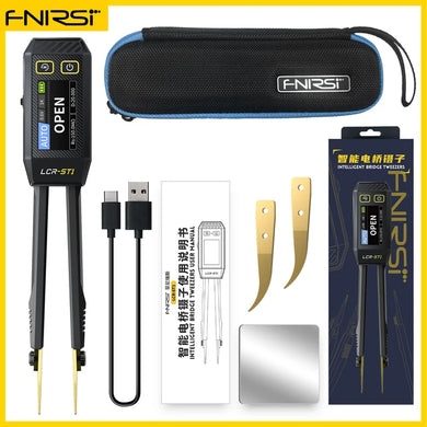 [LCR-ST1] FNIRSI Intelligent Bridge Tweezers Smart Tweezer LCR SMD ESR Tester Resistance Capacitance Inductance Continuity Diode Test Auto Multimeter Tools