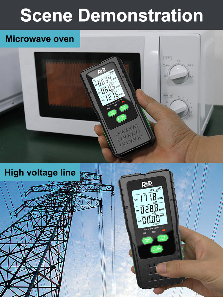 Load image into Gallery viewer, [RD630C] R&amp;D Electromagnetic Field Radiation Detector Tester EMF Meter Multifunctional Handheld Portable Radio Frequency Warn Meter
