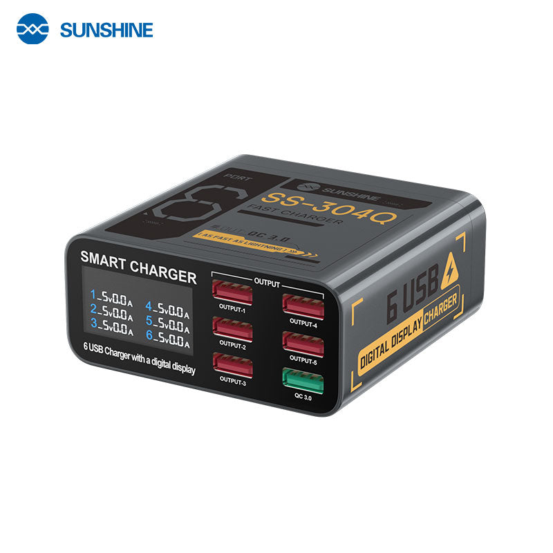 Chargez l&#39;image dans la visionneuse de la galerie, [SS-304Q] SUNSHINE 6-Port USB Fast Charger with Digital Display
