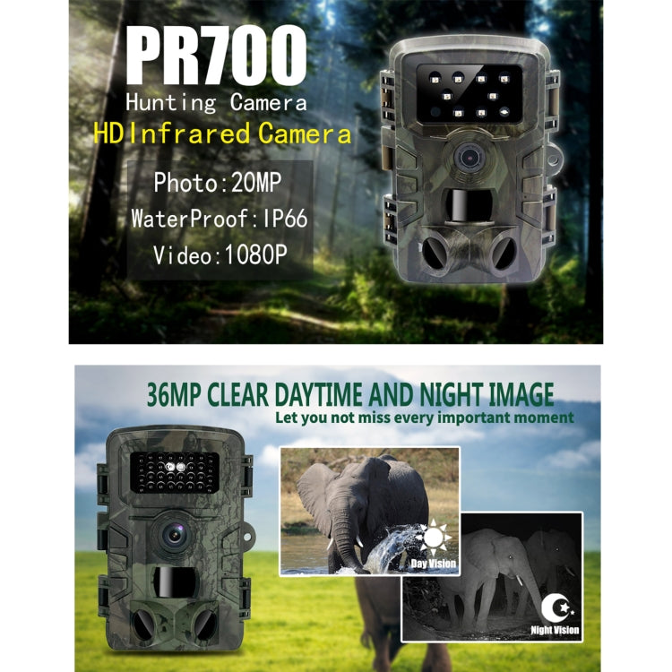 Chargez l&#39;image dans la visionneuse de la galerie, [PR700] 1080P Wildlife Hunting Camera Motion Activated Night Vision Camcorder for Outdoor Tracking Scan Trigger
