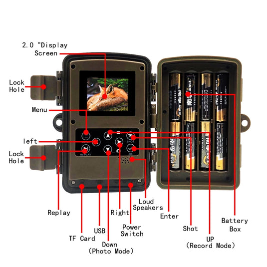 [PR700] 1080P Wildlife Hunting Camera Motion Activated Night Vision Camcorder for Outdoor Tracking Scan Trigger