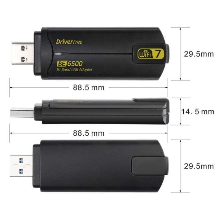 Load image into Gallery viewer, [BE6500] Tri-Band WiFi 7 Wireless Network Card 6500M USB 3.0 Adapter for PC
