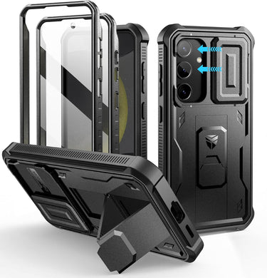 [Camera Cover & Screen Protector & Kickstand] Samsung Galaxy S24/PE/Plus/Ultra - Shockproof Rugged Case Full-Body Bumper Protective Heavy Duty Case