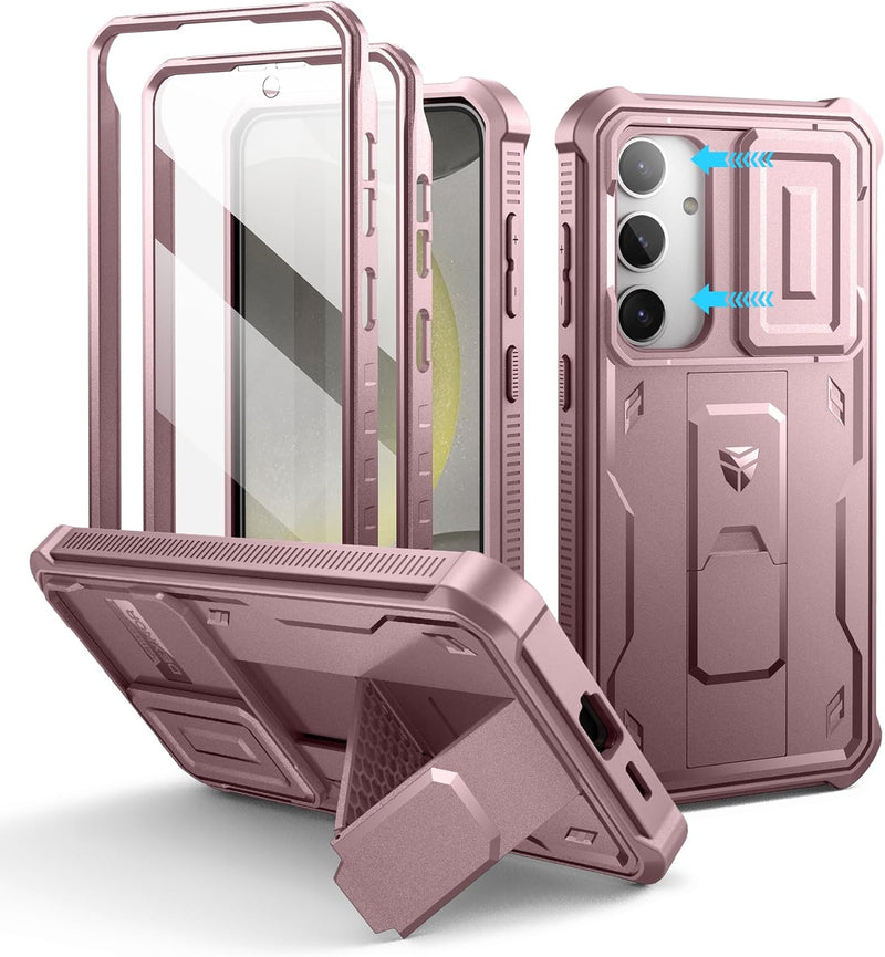 Chargez l&#39;image dans la visionneuse de la galerie, [Camera Cover &amp; Screen Protector &amp; Kickstand] Samsung Galaxy S24/PE/Plus/Ultra - Shockproof Rugged Case Full-Body Bumper Protective Heavy Duty Case
