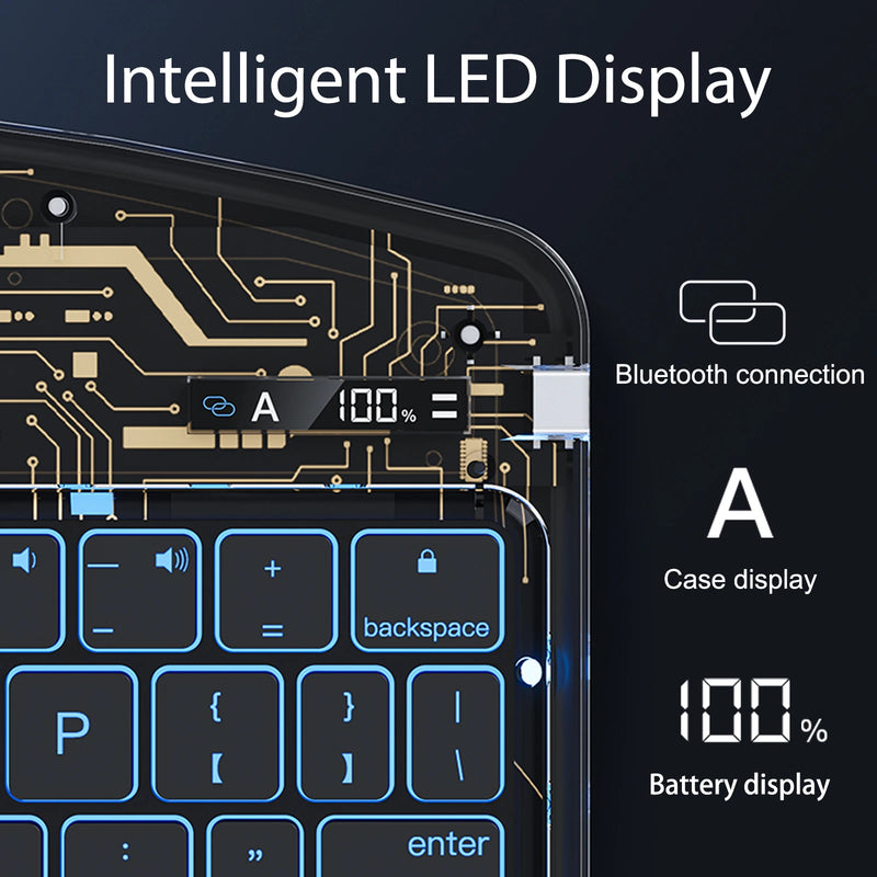 Load image into Gallery viewer, Apple iPad Pro 3/4/5/6 12.9&quot; &amp; Air 6 13” -180 Degree Rotation Magic Cyberpunk Style Transparent Keyboard Case - Polar Tech Australia
