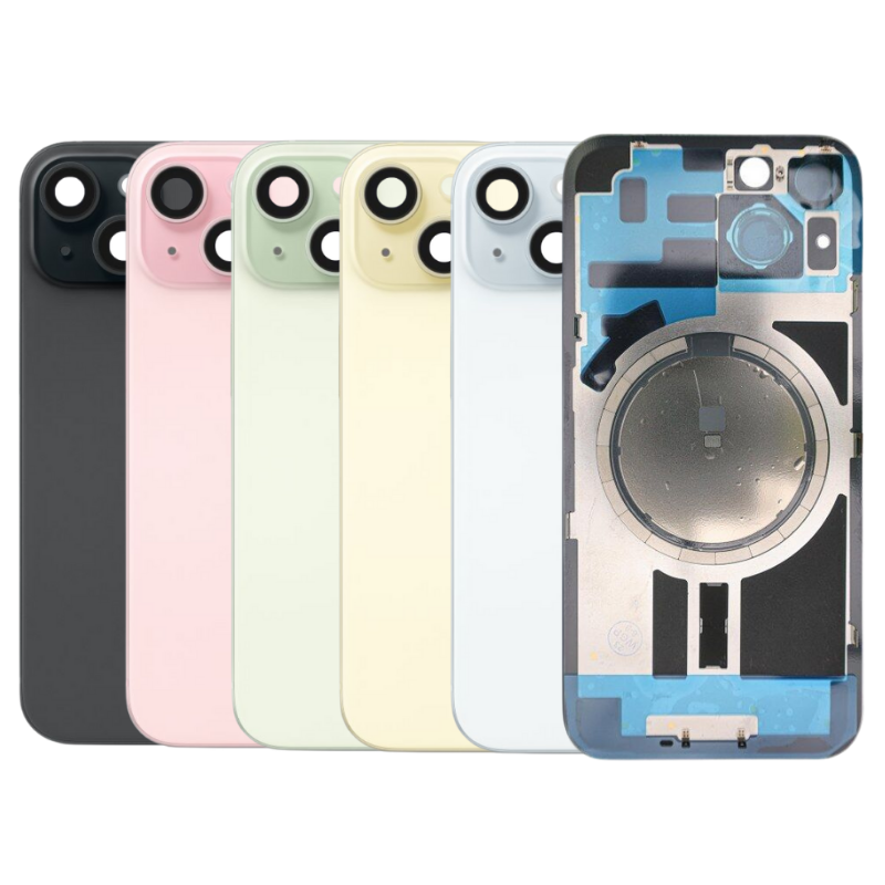 Chargez l&#39;image dans la visionneuse de la galerie, [Assembly] Apple iPhone 15 - Back Rear Glass With Camera Lens &amp; With Camera Lens &amp; Magsafe Magnet Ring - Polar Tech Australia
