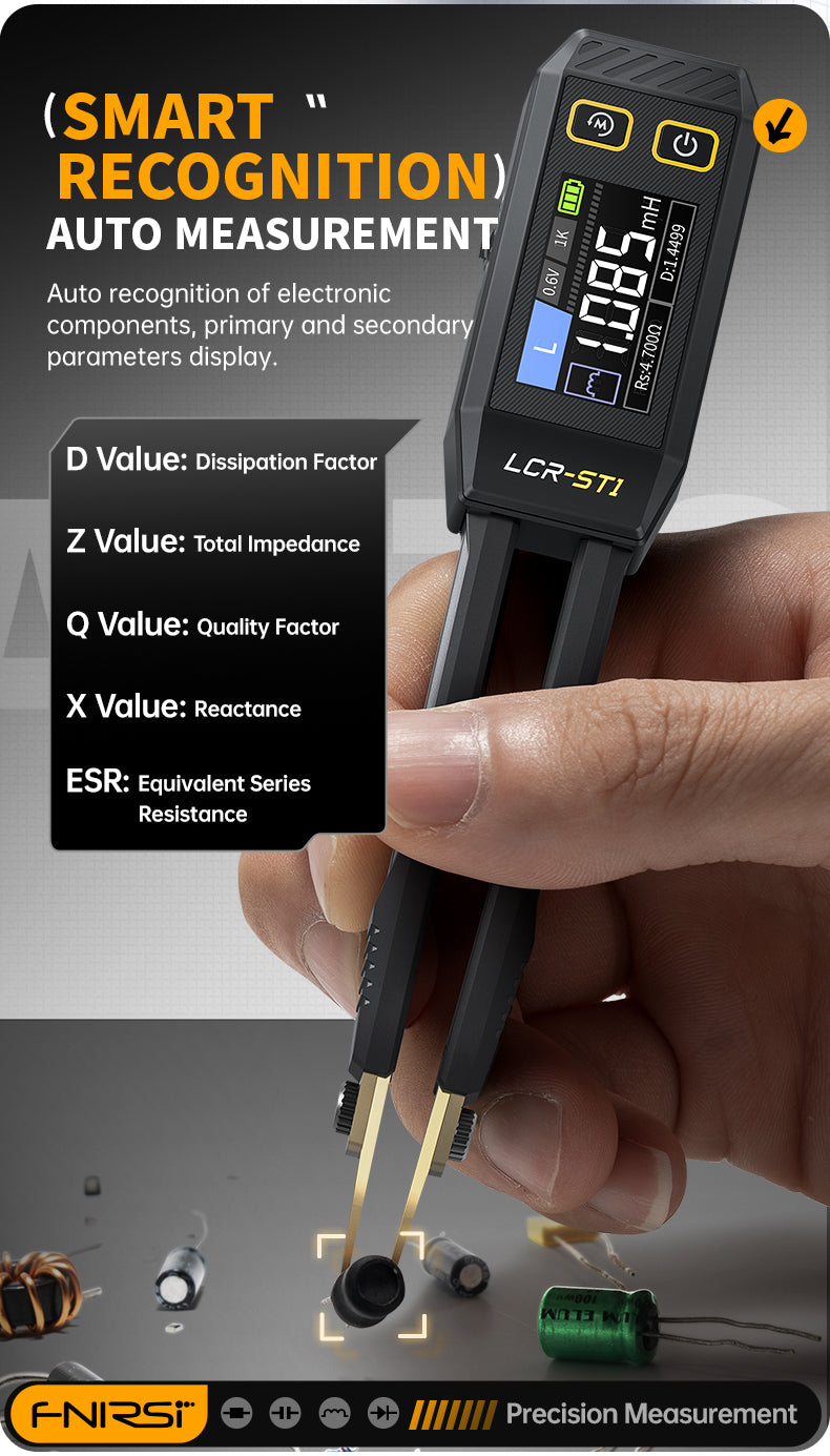 Chargez l&#39;image dans la visionneuse de la galerie, [LCR-ST1] FNIRSI Intelligent Bridge Tweezers Smart Tweezer LCR SMD ESR Tester Resistance Capacitance Inductance Continuity Diode Test Auto Multimeter Tools
