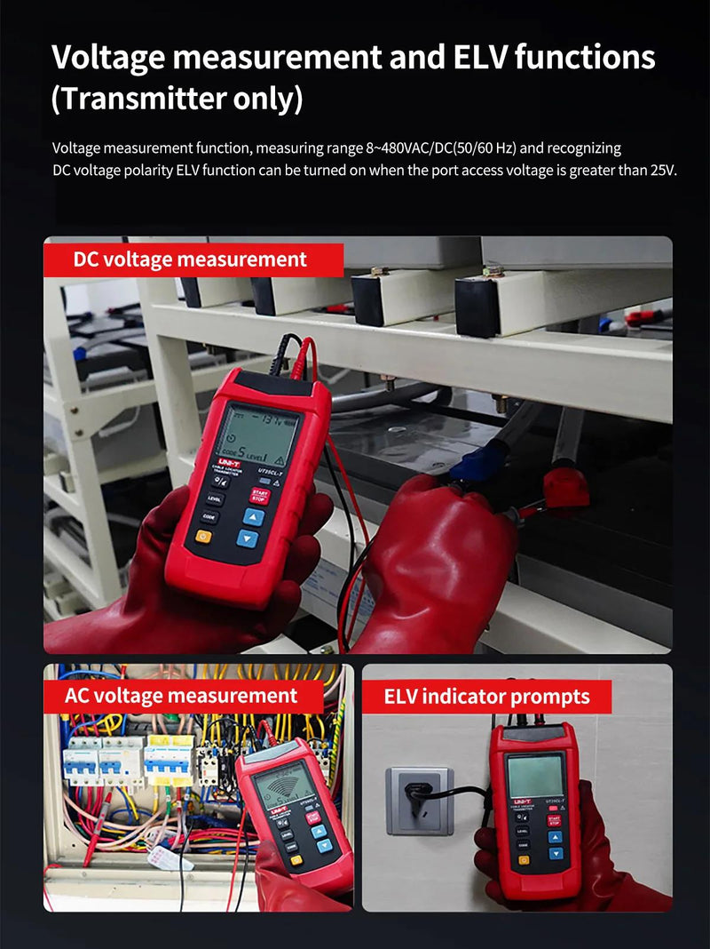 Chargez l&#39;image dans la visionneuse de la galerie, [UT25CL] UNI-T Handheld Cable Locator NCV Non-contact Electrical Test Electrical Safety Detector Trace Underground Cable Paths
