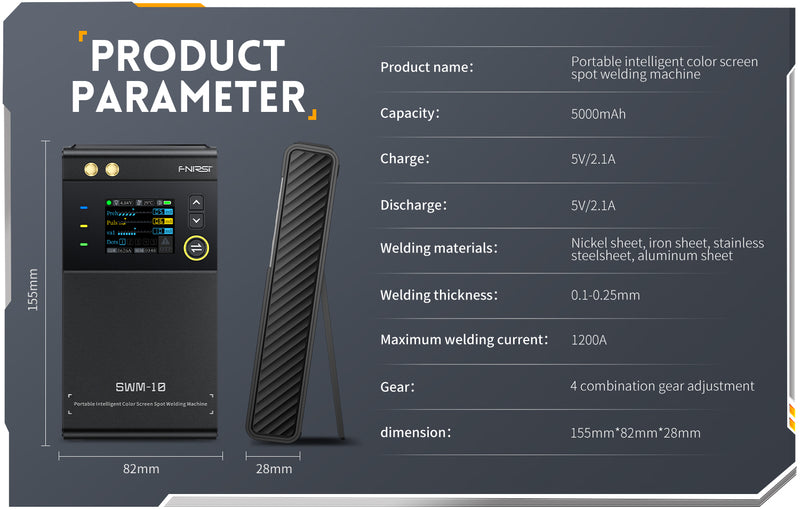 Load image into Gallery viewer, [SWM-10] FNIRSI Portable Battery Spot Welder DIY Mini Welding Machine 18650 Battery Pack Welding Tool 5000mah Weldable 0.25mm
