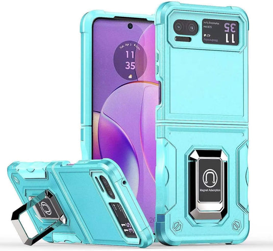 [Built-in Kickstand] Motorola Moto Razr 40/Razr 2023 - Military Grade TPU+PC Shockproof Heavy Duty Case