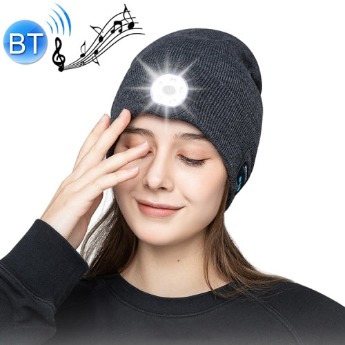 Load image into Gallery viewer, Outdoor Night Running Night Fishing LED Light Illumination Bluetooth 5.0 Knitted Hat
