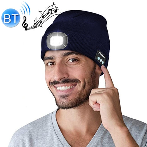 Outdoor Night Running Night Fishing LED Light Illumination Bluetooth 5.0 Knitted Hat