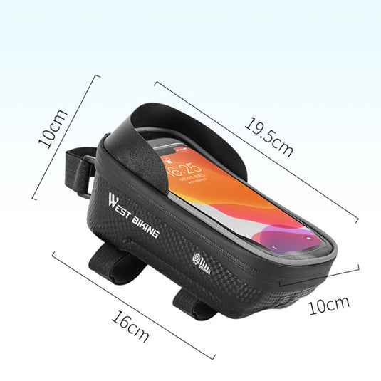 WEST BIKING YP0707235 Mountain Bike Front Beam Bag Waterproof Mobile Phone Bicycle Bag Hard Shell Reflective Bag Riding Equipment