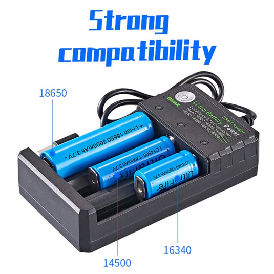 BMAX 18650 3-Slot USB Charging Seat 3.7/4.2V Independent Lithium Battery Charger