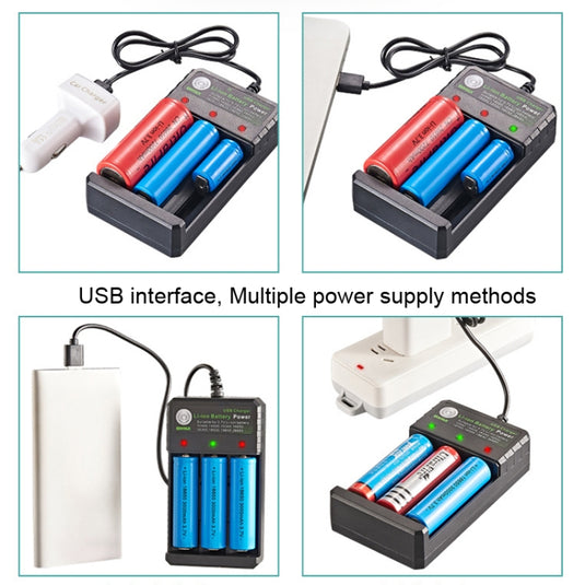 BMAX 18650 3-Slot USB Charging Seat 3.7/4.2V Independent Lithium Battery Charger