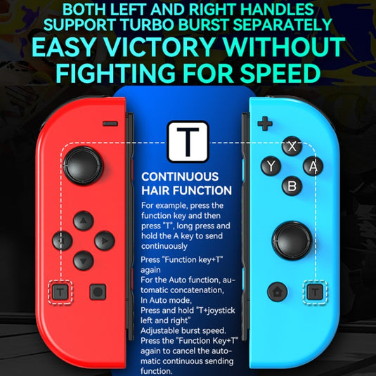 JOY-02 Gaming Left And Right Handle With RGB Lights Body Feel Bluetooth Gamepad For Switch / Switch OLED / Switch Pro / Switch Lite / Switch Joycon