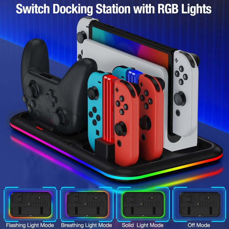 Load image into Gallery viewer, For Nintendo Switch / OLED Charging Dock Station Controller Charger with RGB Light
