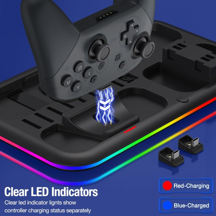 Load image into Gallery viewer, For Nintendo Switch / OLED Charging Dock Station Controller Charger with RGB Light
