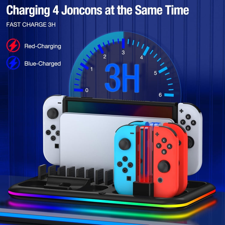 Load image into Gallery viewer, For Nintendo Switch / OLED Charging Dock Station Controller Charger with RGB Light
