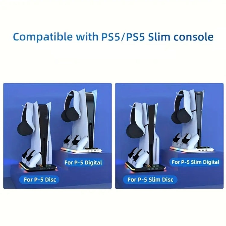 Cargue la imagen en el visor de la galería, PS5 Slim / PS5 iplay HA-8008 Cooling Bracket Headphone Organiser Grip Holder Charger
