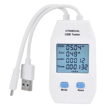 Load image into Gallery viewer, [UT658DUAL] UNI-T USB Tester Charger Type A/C Fast Charge Current Capacity Energy Resistance Tester USB Power Meter
