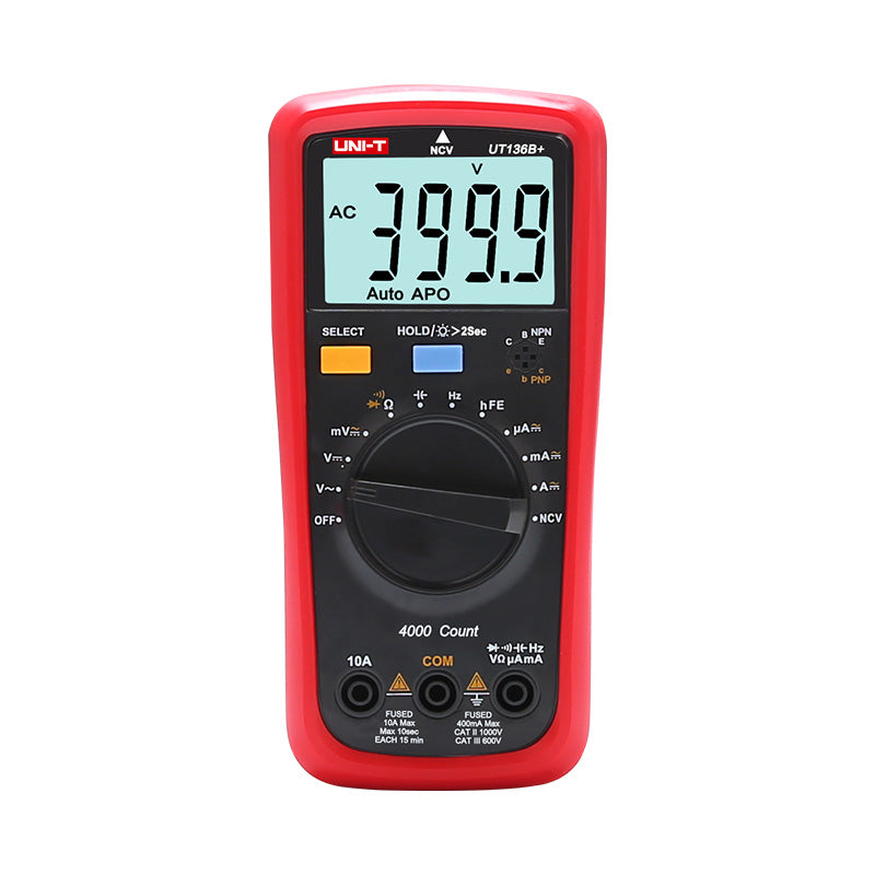 Chargez l&#39;image dans la visionneuse de la galerie, [UT136B+] UNI-T Digital multimeter tester AC DC Voltmeter Ammeter Ohm capacitance HFE Diode/transistor tester
